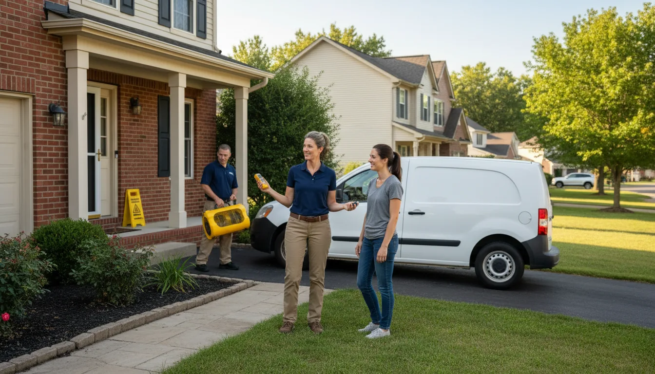 Residential water damage restoration in Ridott, IL